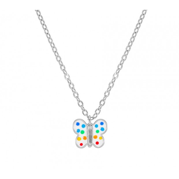 Gargantilla mariposa de plata