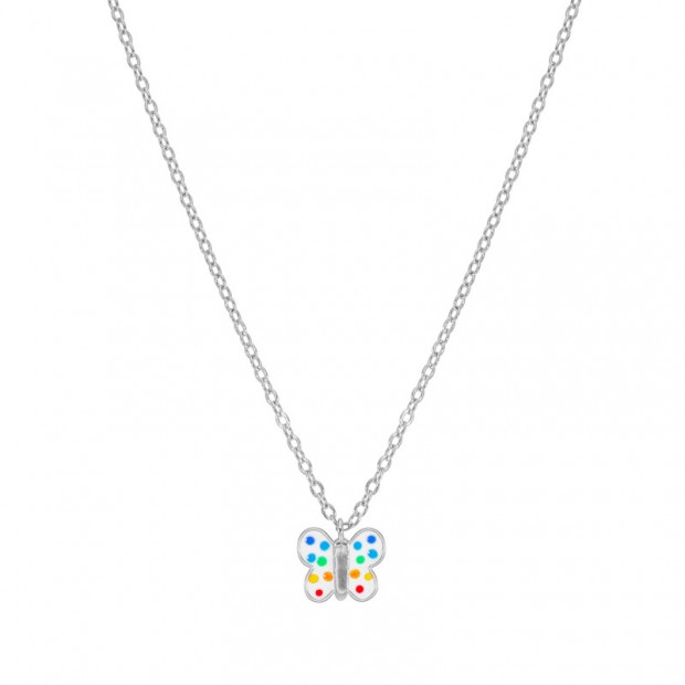 Gargantilla mariposa de plata para niñas