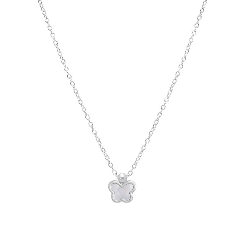 Collar de mariposa plata