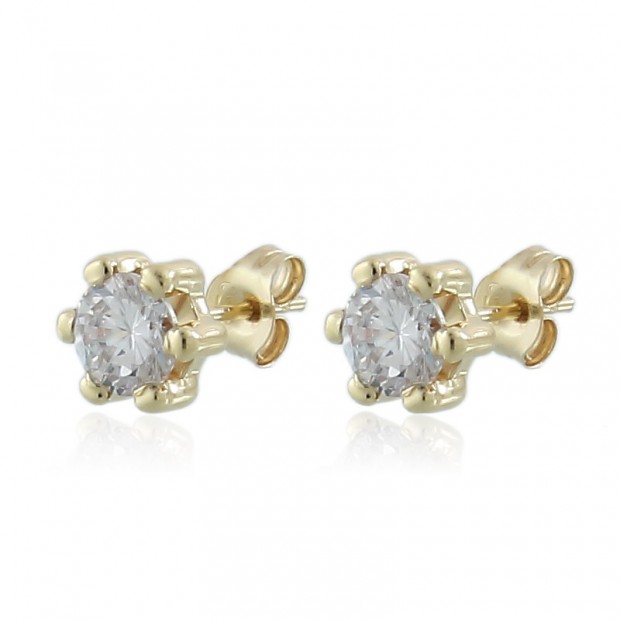 Pendientes oro 18k y circonitas
