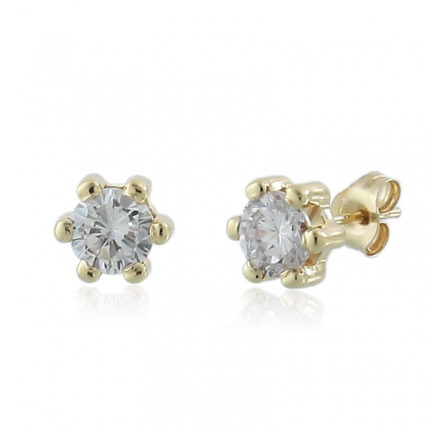 Pendientes oro 18k y circonitas