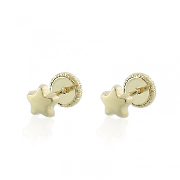Pendientes estrella oro 18k