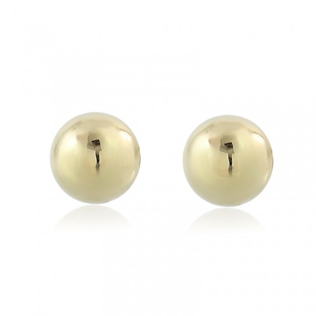 Pendientes de oro 18k con bola de 8 mm