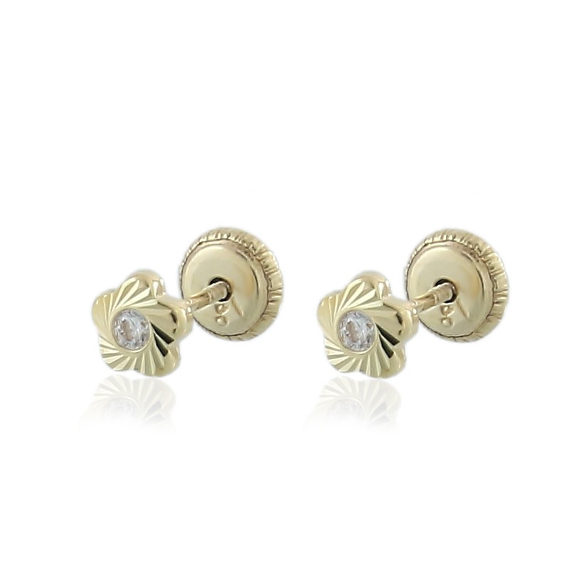 Pendientes flor de oro para bebé