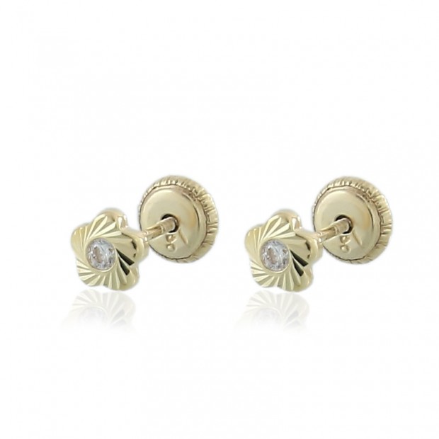 Pendientes flor de oro para bebé
