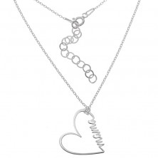 Collar mamá con forma de corazón en plata