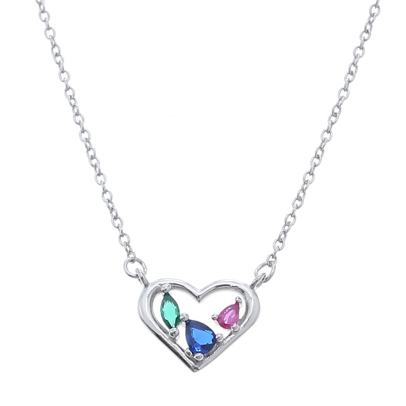 Collar de plata de corazón