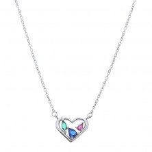 Collar de plata de corazón