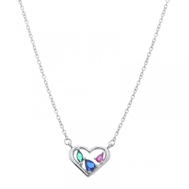 Collar de plata de corazón