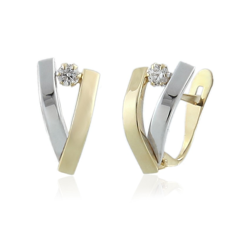 Pendientes oro bicolor 18k Band