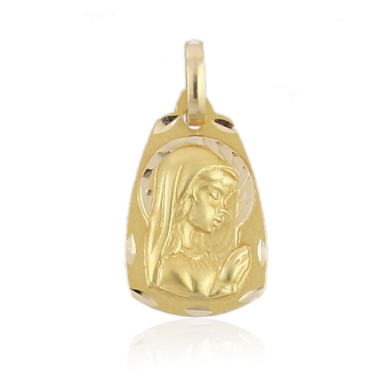Medalla de la virgen niña de oro 18k