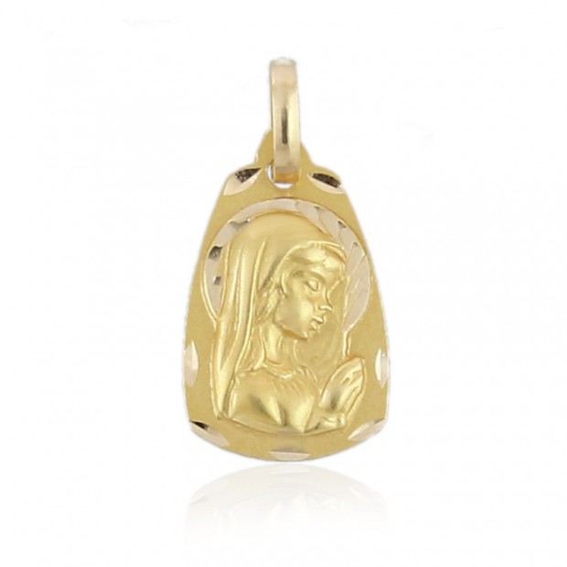 Medalla de la virgen niña de oro 18k