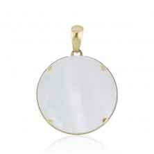 Medalla de la Virgen en oro y nácar para niña