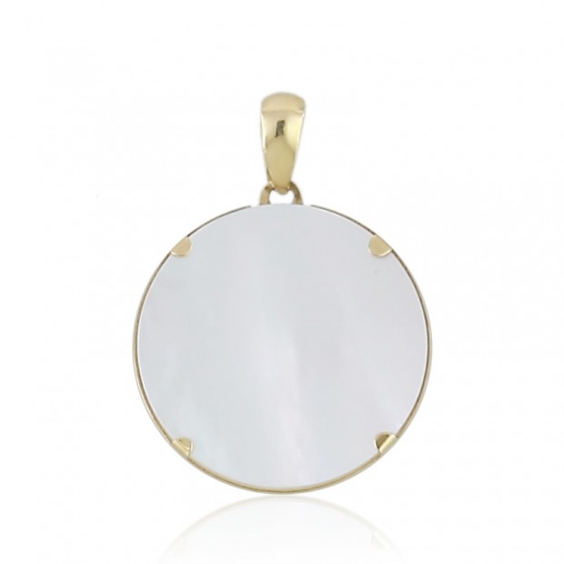 Medalla de la Virgen en oro y nácar para niña