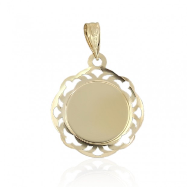 Medalla Virgen María de oro 18k calada