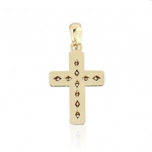 Colgante cruz de oro con circonitas de 18k