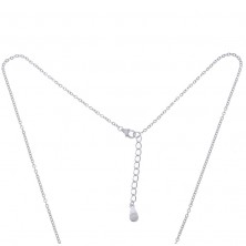 Collar corazón con alas de ángel en plata con circonitas