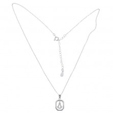 Collar Virgen del Rocío de plata rodiada con circonitas