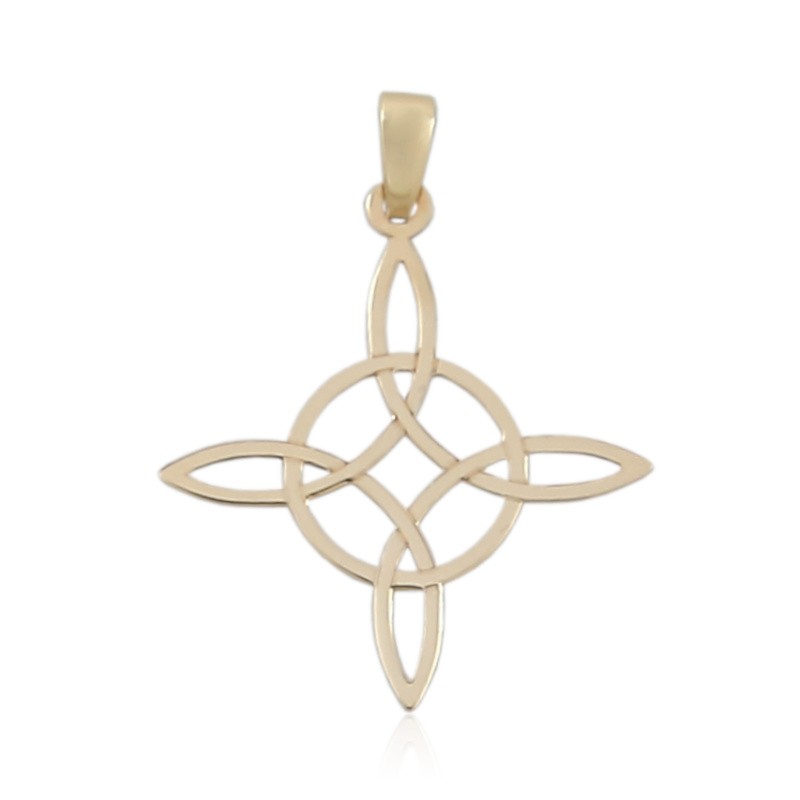 Colgante nudo de bruja de oro