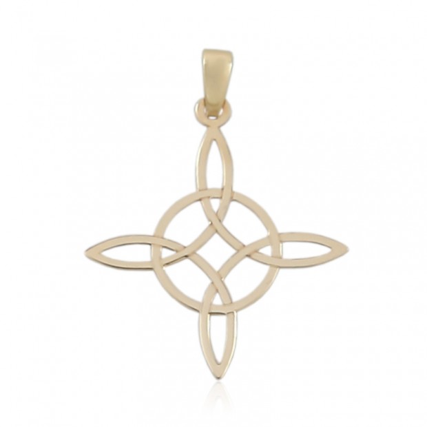 Colgante nudo de bruja de oro