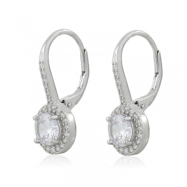 Pendientes largos de plata para novia