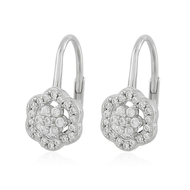 Pendientes de plata colgantes con circonitas