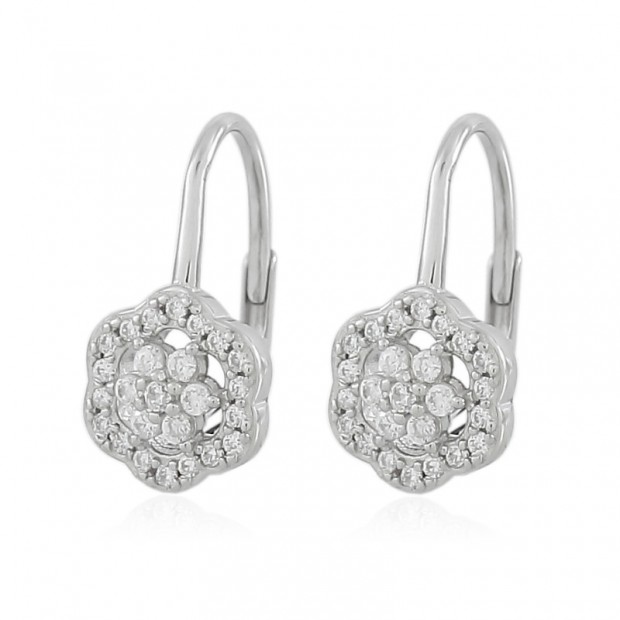 Pendientes de plata colgantes con circonitas