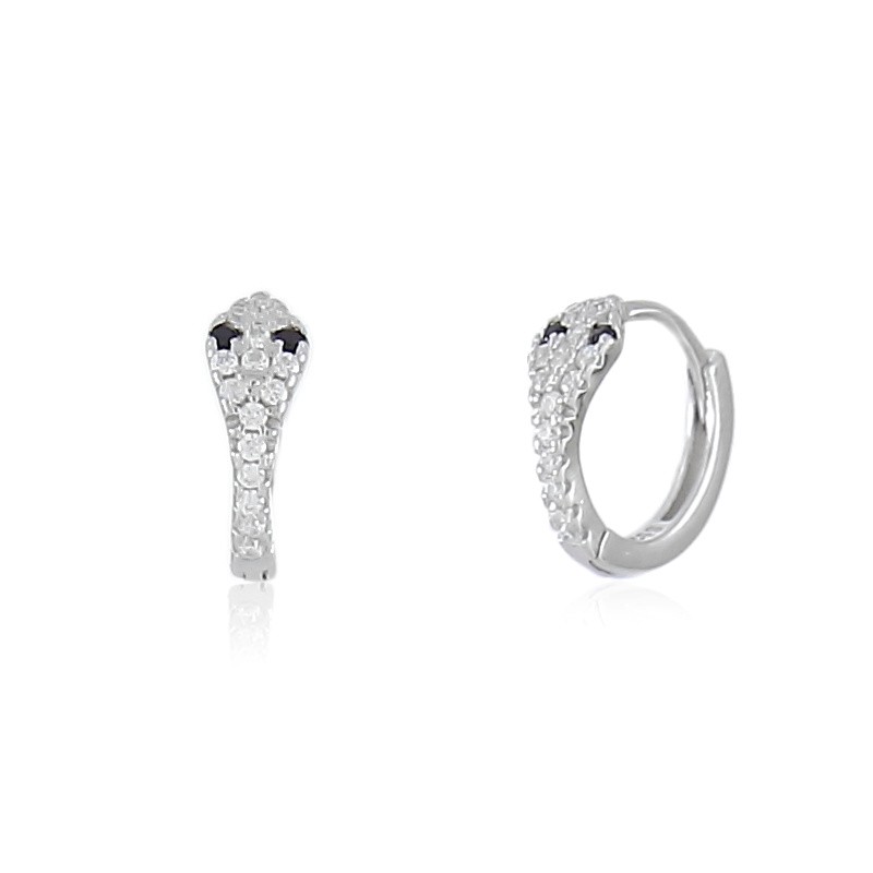 Pendientes de serpiente aro de plata