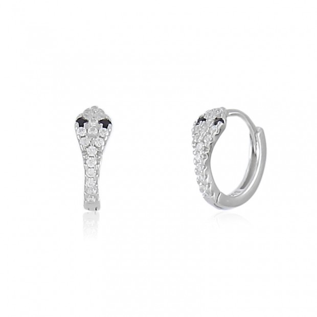 Pendientes de serpiente aro de plata