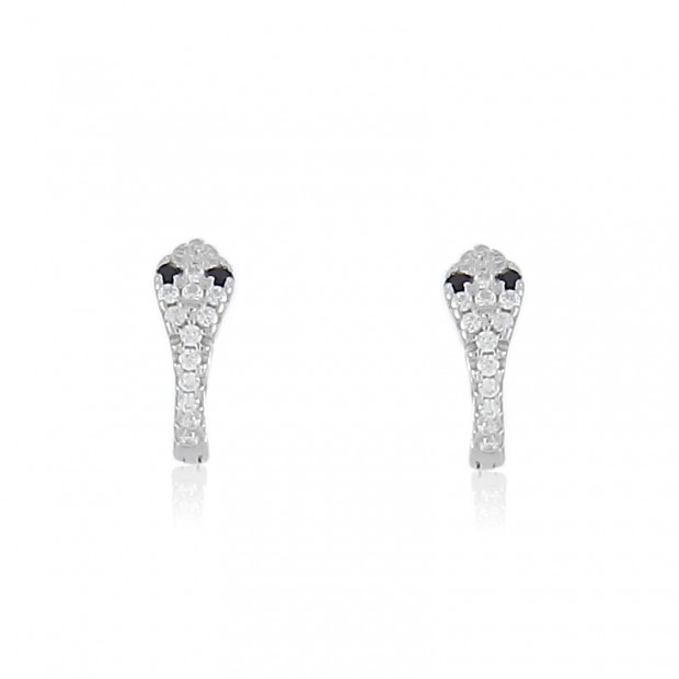 Pendientes de serpiente aro de plata