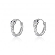 Pendientes de serpiente aro de plata
