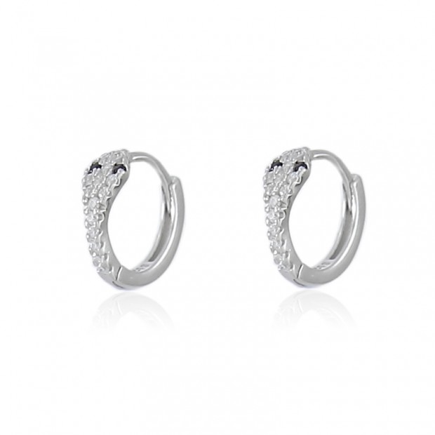 Pendientes de serpiente aro de plata
