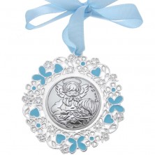Medalla cuna Ángel de la guarda de color azul