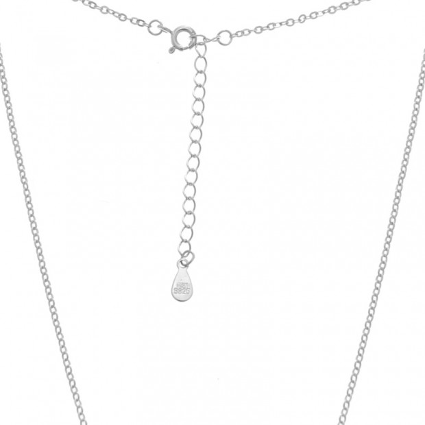 Cadena de collar de plata con piedras