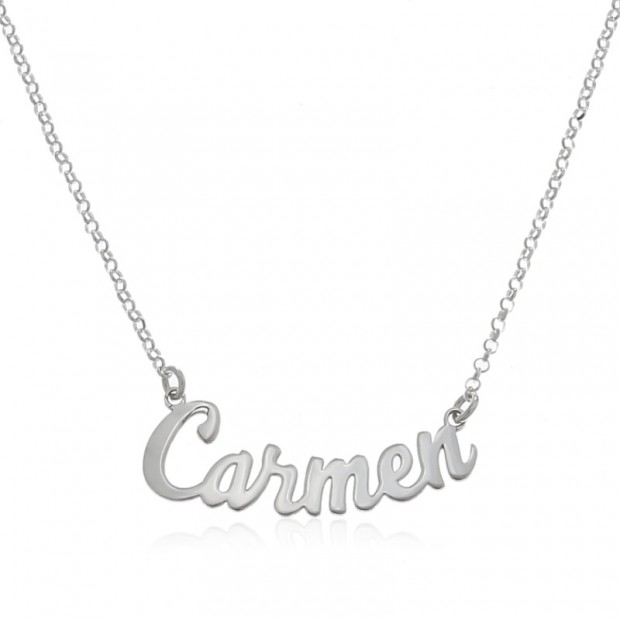 Cadena con nombre de plata