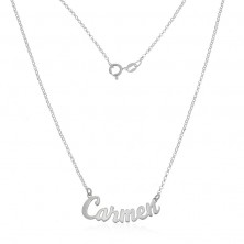 Cadena con nombre de plata personalizable