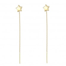 Pendiente de cadena con estrella de oro