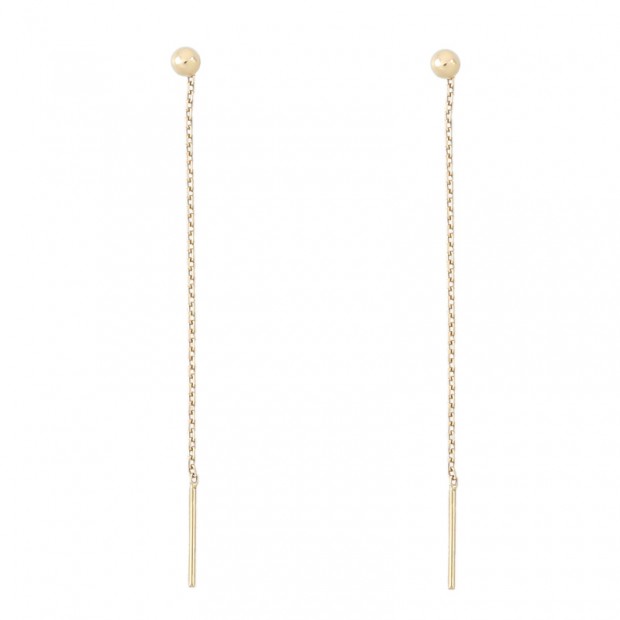Pendiente de cadena con bolita de oro