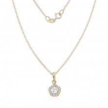 Collar de flor en oro con circonitas