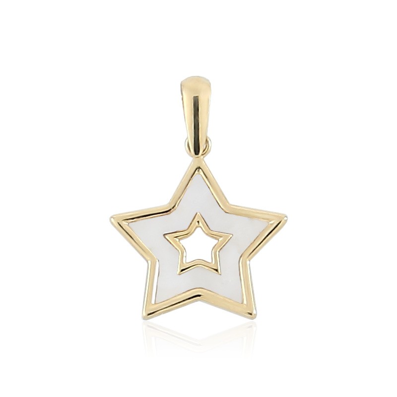 Colgante estrella de oro y nácar