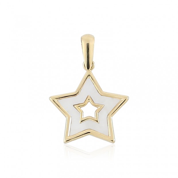 Colgante estrella de oro y nácar