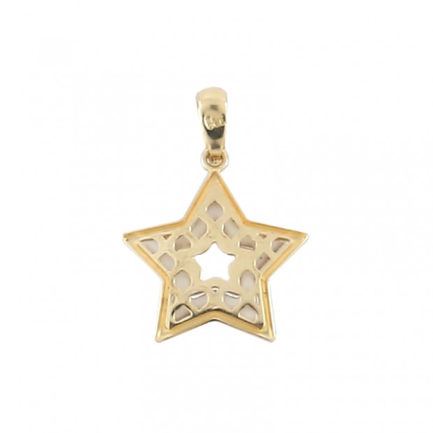 Colgante estrella de oro y nácar