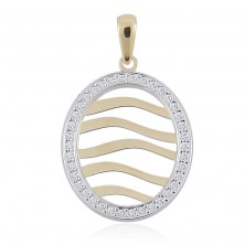 Colgante de oro bicolor de 18k con circonitas