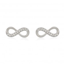 Pendiente infinito de plata con circonitas