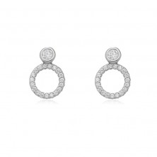 Pendientes circulo con circonitas de plata