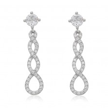 Pendientes de plata largos con circonitas