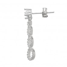 Pendientes de plata largos con circonitas