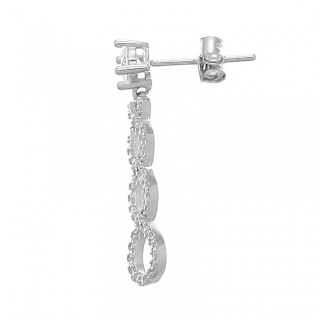 Pendientes de plata largos con circonitas