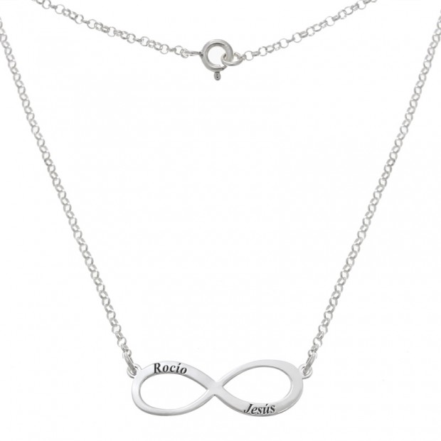 Collar infinito con nombre de plata