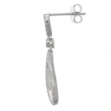 Pendientes largos de plata con circonitas
